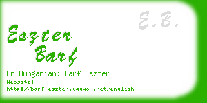 eszter barf business card